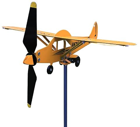 ANCNA-U Girouette lumineuse avec indicateur d'avion pour jardin, terrasse, abri de jardin (pas de lumière)