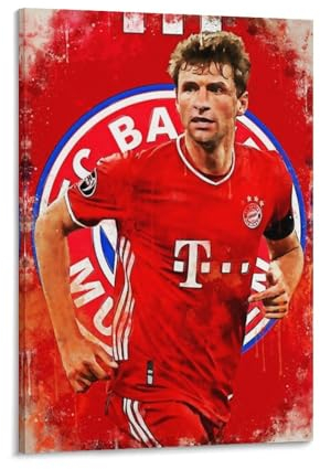 Poster mit Fußball-Superstar Thomas Muller (20) Poster, Gemälde, Leinwand, Wandkunst, Wohnzimmer, Poster, Gemälde, 20 x 30 cm