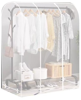 Housse Protection Salon De Jardin, Porte-vêtements Couverture, Transparent PEVA Porte-vêtements Couverture, Clair Couverture De Vêtements Étanche À La Poussière Housse Imperméable, Les Fermetures Écla