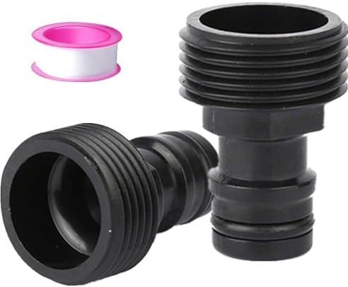 2 Pack 3/4 inch Male Hose Tap Connector, Garden Tap Connector, 3/4 BSP Male Watering Fittings for Threaded Faucet Adapter (set of 3)