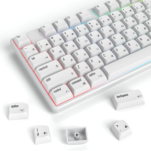 SOLIDEE 128 Key Minimalist PBT XDA Profile Keycaps for Cherry Gateron MX Switches (White)