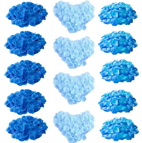 Morlight 3000 Pièces Pétales de Rose, Pétales de Blanche Artificiels, Fausses Pétales Décoration Mariage, pour Ambiance Romantique, Proposition Décorer (3 Couleurs)