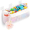 Organizador de juguetes de baño Lifewit de 2 compartimentos, Apertura horizontal amplia para juguetes, Soporte de pared con 3 ganchos, Capacidad para fácil acceso y organización de juguetes para niños