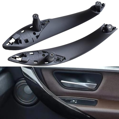 Paire poignées de porte intérieure arrière pour BMW F31 F32 F33 F34 F36 F80 | garniture intérieure de voiture pour B-MW Série 3 4 316 318 320 325 316 318 320 325 328 330 340 (noir) Arrière)