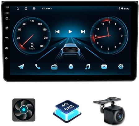 4+64GB Android Autoradio für Audi A4 B6 2000-2009 mit Wireless Carplay Android Auto, 9 Zoll Touchscreen Radio mit GPS WiFi Bluetooth FM RDS SWC AHD Rückfahrkamera+Canbus
