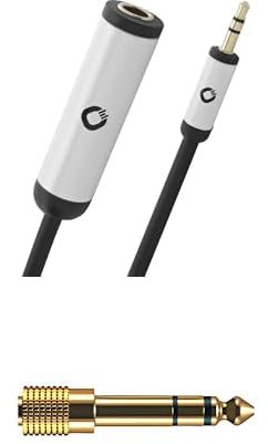 OEHLBACH I-Connect 3,5mm to 6,3 Audiokabel 0,15m schwarz 60018 + i-Jack AD 35/63