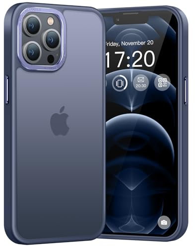 PuyaTeya Upgrade für iPhone 12 pro max Hülle, [Militärschutz] Stoßfest Schutzhülle Samtige Touch Matt Anti-Kratzen Anti-Glatte Anti Fingerabdruck Handyhülle für iPhone 12 pro max(Navy Blau)
