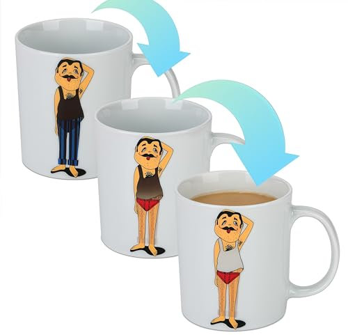 BeLiuLiu Color Changing Ceramic Mug with Cartoon Character Design