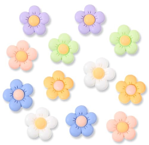 Prasacco 12 Pcs 3D Flower Fridge Magnets, Cute Flower Magnets Mini Flower Decorative Magnets Refrigerator Decorative Magnets 3D Flower Magnets Whiteboard Magnets for Office Kitchen Door Locker