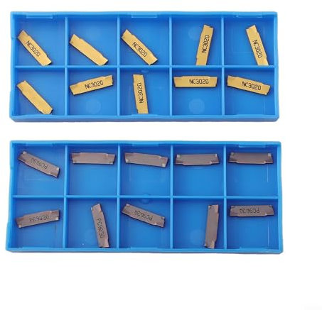 Sandyseptember Carbide Inserts 20Pcs Grooving Parting Cut-Off Tool 2Mm Width Carbide Blade For MGEHR/MGIVR Holder Oscillating Tools Accessories