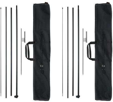 VEVOR Kit di 2 aste per Bandiere con Piume, 5 m, Asta per Bandiera Swooper, per pubblicità Aziendale, Bandiere con Piume, striscioni per Esterni, con picchetti a Terra e Borsa per Il Trasporto