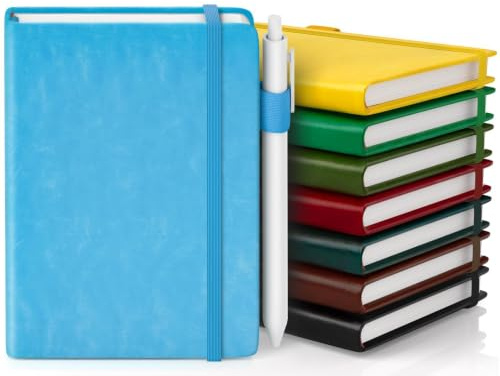 Kleine Taschen-Notizbücher, 8er-Pack (8 lebendige Farben) Mini-Notizbuch 9,4x14,5 cm Journal-Notizbücher für Frauen und Männer, Hardcover linierte Notizblöcke mit Stiften für Arbeit, Geschäft