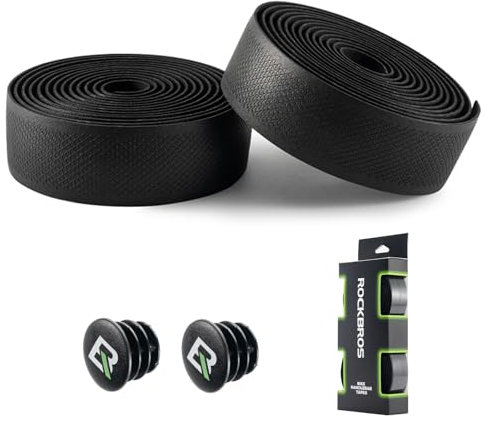 ROCKBROS Lenkerband Rennrad, 2 Rollen Rennrad Lenkerband, Super Lang 220cm und Dicke 3mm, Griffband Selbstklebend für MTB Gravel und Urban Cycling, Schwarz