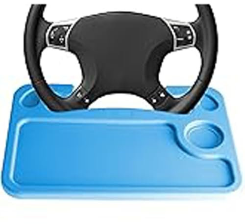 JiAQen Für Jeep Compass Grand Cherokee WK Grand Commander Wrangler Auto Lenkradablage,Auto-Lenkrad-Klapptisch,Multifunktionales Rücksitz-Esstablett,Laptop Halterung Auto,C-Blue