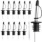 12pcs Bottle Pourers for Spirits,Speed PourersStainless Steel Liquor Pourers,Tapered Olive Oil Pourer Spouts for Vinegar Wine Bottle Spirits Spout Pourer, Home Bar Equipment Accessories,with Brush
