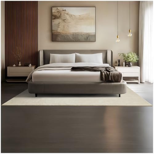 tectake® Flauschiger Kurzflor Teppich, waschbar, für Wohnzimmer, Badezimmerteppich, Küchenteppich, Teppich Flur, Home Deko, rutschfest, allergikerfreundlich, beige, 160 x 230 cm