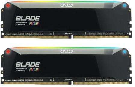 OLOy DDR4 RAM 32GB (2x16GB) Piano Black Blade RGB 3600 MHz CL18 1.35V 288-Pin Desktop Gaming UDIMM (MD4U1636181BRPDA)