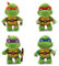 Joyes Ninja Turtles Mutant Mayhem 25 cm Raphael Plüschfigur zum Kuscheln und Spielen，4pc