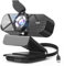 TRAUSI 1080P HD Webcam with Microphone, Noise Cancellation, Privacy Cover, Wide-Angle Lens, Auto Light Correction, Plug & Play USB Webcam for Laptop, Desktop, PC, Mac, Zoom, Skype, Streaming Black
