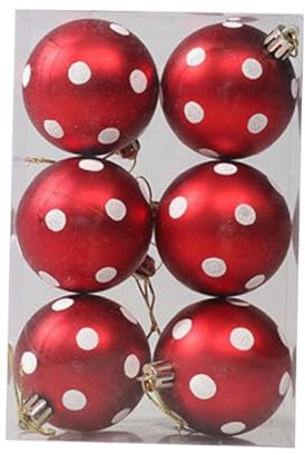 Weihnachtsbaumkugeln aus Kunststoff 6 Stück, Bruchsichere Frost und Wetterfest Outdoor Weihnachtkugeln, Weihnachtsdeko Langlebig & Wiederverwendbar für Weihnachtsbaum Dekoration Indoor Outdoor,6cm,AF