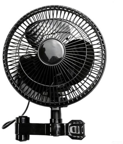 Kompakter oszillierender Ventilator mit Cliphalterung für Wachstumszeltstangen mit 1,5 bis 2,5 cm Durchmesser mit stabilem Griff und rutschfesten Pads