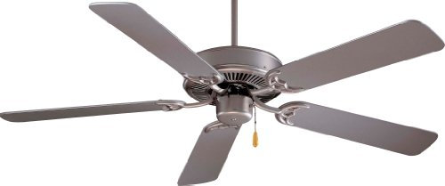 MINKA-AIRE F547-BS Contractor 52 5-Blade Ceiling Fan in Brushed Steel Finish with Silver Blades