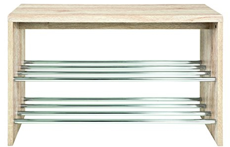 Haku Bank Eiche, Schuhablagen In Chrom, 95 x 1