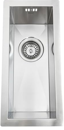 ENKI Small Undermount Kitchen Sink Handmade Stainless Steel 0.5 Half Bowl Zero