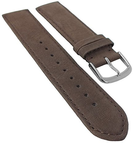Herzog Uhrenarmband Sylt Veloursleder Band Braun 26778S, Stegbreite:18mm