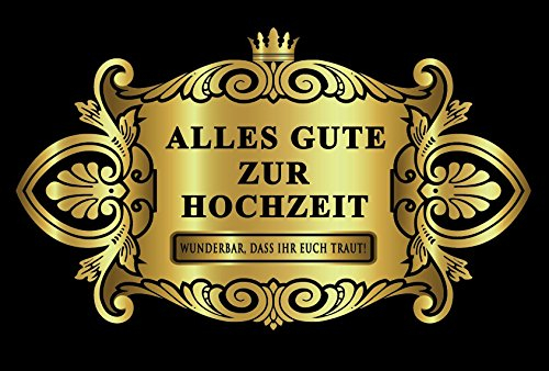 Oblique-Unique® Hochzeit Trauung Aufkleber Flaschenetikett Etikett Gold elegant