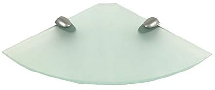 Regale4You Glasregal Ecke 30x30 cm satiniertes Glas mit Clip Halterung MIDI in silbermatt / 1 Eckregal