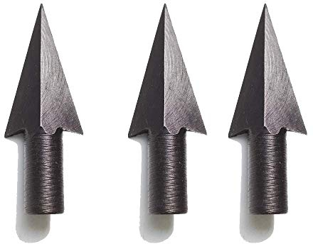 AMEYXGS 12pcs Bogenschießen Pfeilspitzen Punkte Broadheads Jagdspitzen für 8mm Holzpfeile und Bambuspfeile Holzschäfte (Type 2)
