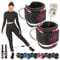 C.P.Sports Fußschlaufen Handschlaufen 2er Set | 2 Stück Nylon Kickback Straps gepolstert | Schlaufen Manschetten + 2X Karabiner für Kabelzug Seilzug Bodybuilding Kraftsport Fitness Gym (camopink)