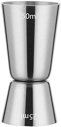 Sunerly acier inoxydable 25/50 ml Jigger Bar artisanat double mesure de l'esprit tasse cheville tasse à mesurer pour Bar fête vin Cocktail boisson shaker