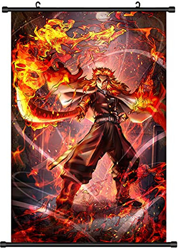 MAZELX Rengoku Wandbild, Motiv: Dämon Slayer Rengoku, 63,5 x 43,2 cm