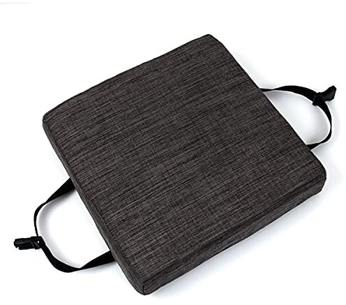 GGoty Dickes Sitzkissen, 5/8 cm, quadratisch, Esszimmerstuhl, Hocker, Sitzkissen, rutschfest, für Zuhause, Schule, Stuhl, Hocker (30 x 30 x 5 cm, Dunkelgrau)