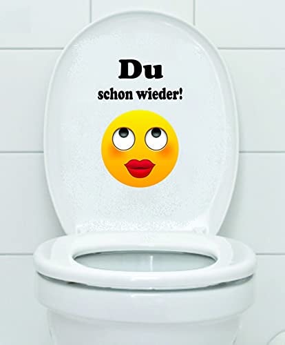 Mabi-IN-Design WC Aufkleber - Du schon wieder! Smiley Smilie Toilette Toilettendeckel A168