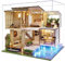 Spilay DIY Miniatur Haus, Mini Moderne Villa Modell Bausatz mit Spieluhr, 1:24 Maßstab kreative Puppenhaus, Beste Weihnachten Geburtstag Geschenk für Liebhaber (Florenz) (Elegant and Quiet)