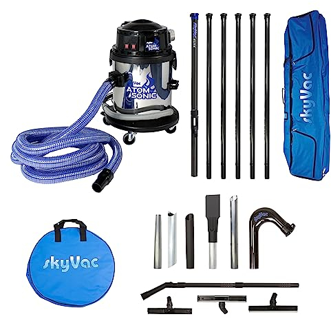 SkyVac Atom Sonic Gutter Vacuum/Clamped Suction Poles/Up to 40ft - 6 Pole Package. Up To 9 Metres. 30ft.
