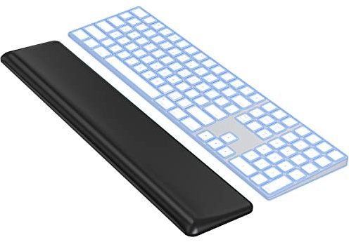 HONKID Low Profile Wrist Rest (H 0.58in) for Slim Keyboard, The Thin Keyboard Palm Rest is Made of Cool Gel and Non-Slip Rubber Base, Easy Typing and Relieve Wrist Pain, Black