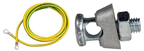 as - Schwabe Erdungskabel – 3 m Erdungsleiter - Erdungsleitung mit 1 Ringöse A8 / 16mm² & 1 Erdschuh A10 / 16mm² – gelb/grün I 70869 & 20117 Erdklemme, Anschlussklemme für Erdungsstange/Kreuzerder
