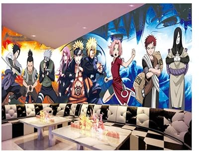 Wandbild Tapeten Anime NARUTO periphere 3D-Drucktapete Tapete Spielhalle Animation Cartoon Thema Restaurant Hintergrund Wandbild