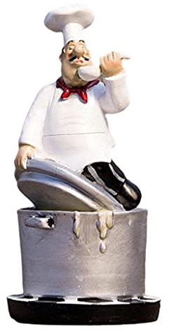 predolo Zarte Koch Figur Ornament Statue Modell Home Restaurant Dekor, Setzen Sie Sich auf den