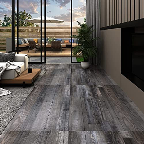 Chusui PVC-Laminat-Dielen 4,46 m² 3 mm Selbstklebend, Fliesenfolie, Laminatboden, Küchenrückwand Folie, Bodenbelag Selbstklebend, Wandverkleidung, Deckenpaneele, Industriell Holz