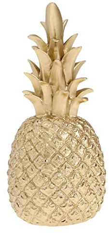 Milageto Elegantes Harz Ananas Deko-Objekt in Silber, 5x5x15 cm