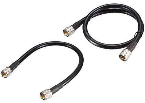 QUARKZMAN RG213 RF Cavo Coassiale 1ft, 2ft per Radio, Video, Broadcast, Antenna con PL-259 Connettori, 2 Ciascuno (2 Set)