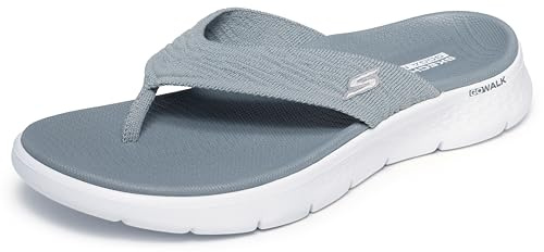 Skechers SplendorFlip-Flop On-the-Go Walk Flex Sandale für Damen, Graues Textil, 41 EU