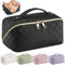 Bestash Reise Kosmetiktasche Damen mit Großem,Tragbare Reise Make Up Tasche,Wasserdichter Schminktasche kulturtasche mit Trennwand Tasche Organizer (Elegant Schwarz)