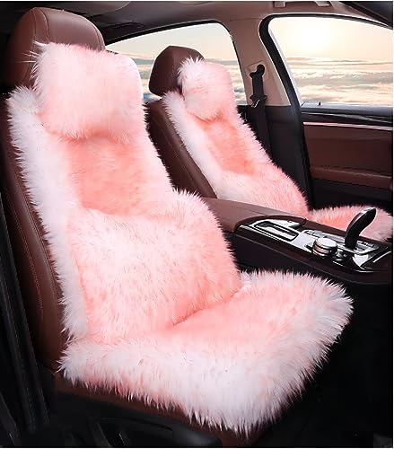 VEMART Autositzbezüge für Dacia Dokker/Duster Van/Logan/Logan MCV Fiskal Stepway/Nova 2000-2023, 11-teiliges Set Komfortabel und Warm Sitzbezüge Auto, Auto Zubehör,Pink