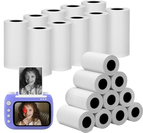 20 Rolls Kids Instant Print Camera Paper, 2.2x1.2 Inch Camera Refill Print Paper Roll HD Printing Instant Print Thermal Paper Supplies for Kids' Instant Printer Cameras